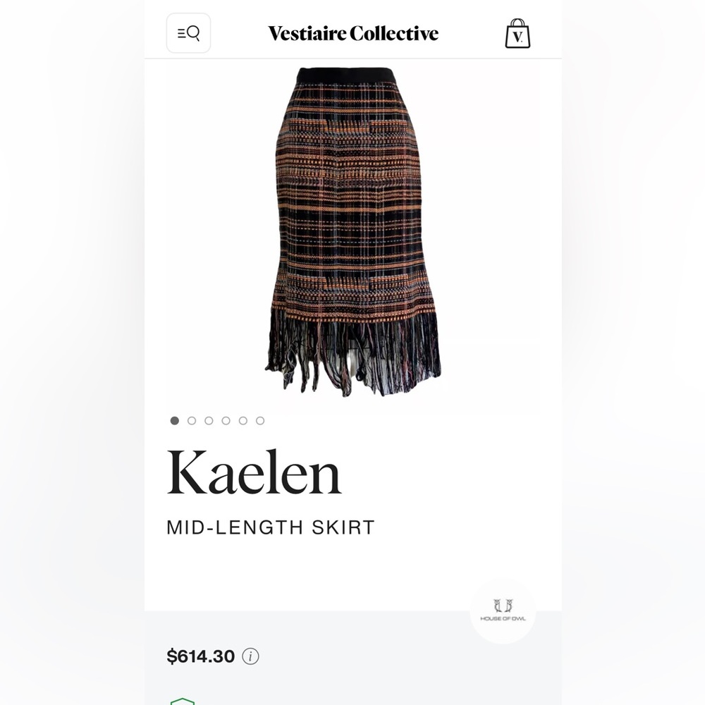 Rare Vintage Women’s Kaelen Wool Skirt with Fringes Size 4 Made in NYC Runway